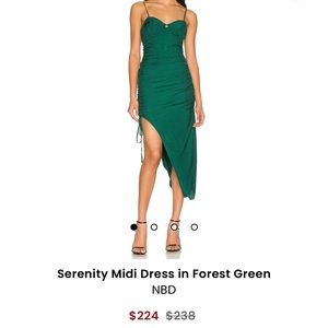 NBD Dress - Serenity Midi Forest Green